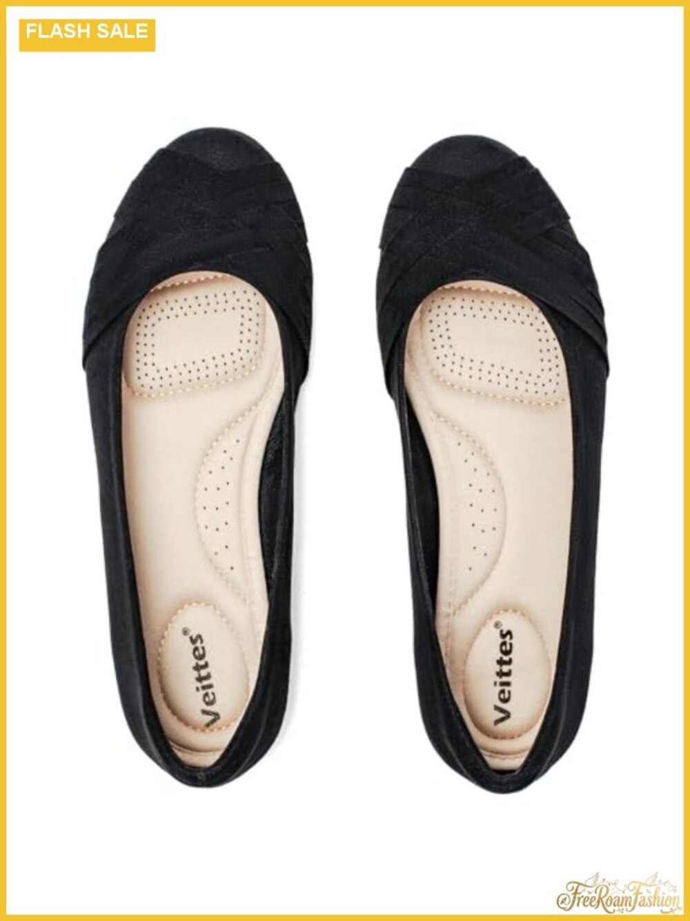 Women's Wide Width Ballet Flats Round Toe Eco-Friendly Synthetic Padded Sole